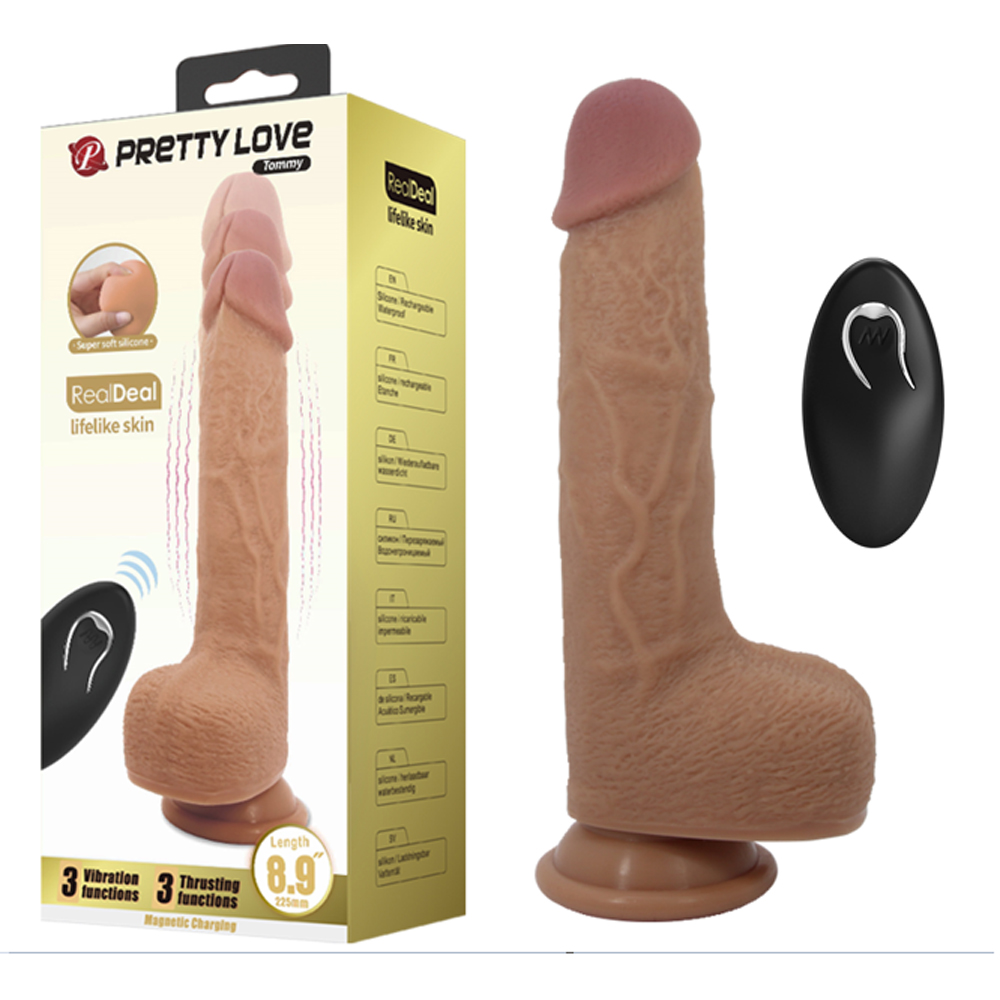 Soft Silikon Vibratör Titreşimli İleri Geri Hareketli Penis 22,5 cm